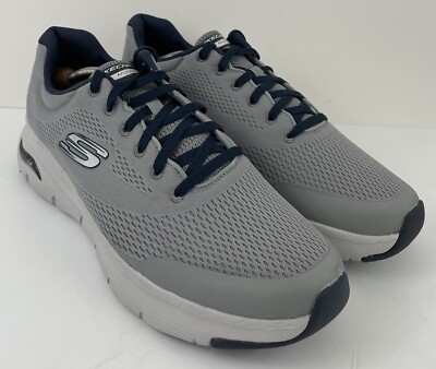 Skechers Mens Arch Fit Sneakers Air Cooled Gray Blue Knit