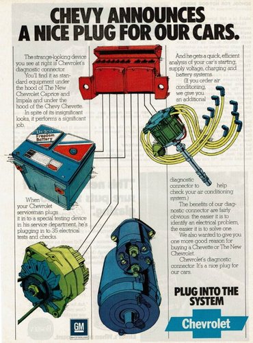 1977 Vintage Print Ad Chevy Announces a Nice Plug Caprice Impala Chevette