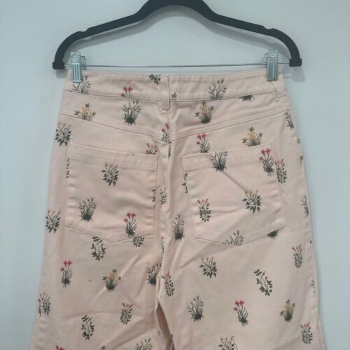 Jeans donna Meadows 29 rosa floreale gamba larga stravagante denim pantaloni larghi - Foto 9 di 10