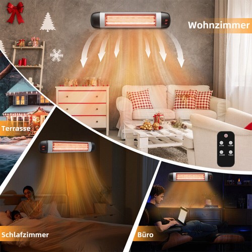 Elektrische Heizung f. Badezimmer Wandmontage Schnellheizer Heizlüfter Bad 2500W - Bild 8 von 9
