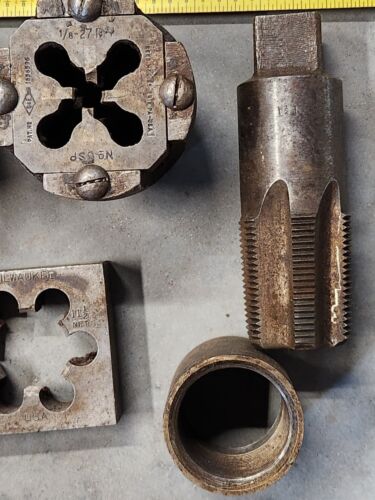 Vintage Reed Pipe Threading Dies, Assorted Sizes RATCHETING PIPE Die Head Holder - Picture 5 of 23