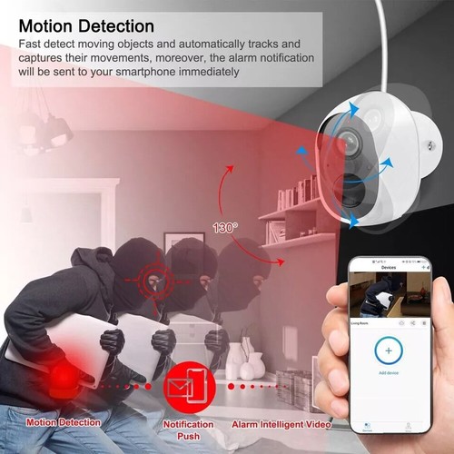 Telecamera IP di sicurezza WiFi a batteria 1080P wireless casa esterno ricaricabile - Foto 17 di 26