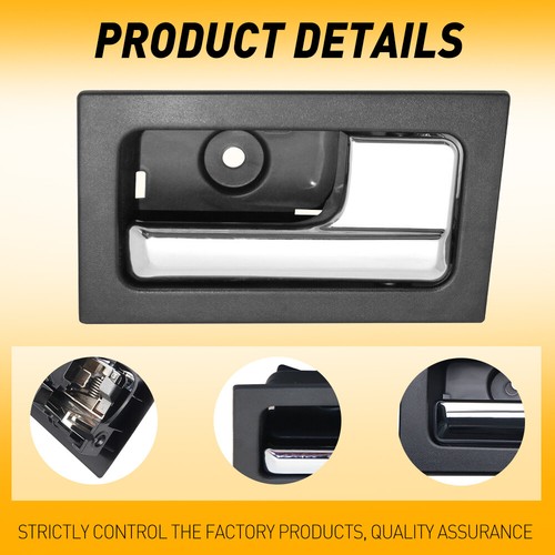 for Ford F-150 Inside Door Handle Black Housing Chrome Lever Passenger Side - Picture 5 of 11