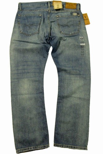 POLO RALPH LAUREN THE VARICK SLIM STRAIGHT ROPE DYED DISTRESSED 36 x 30 - Picture 2 of 2