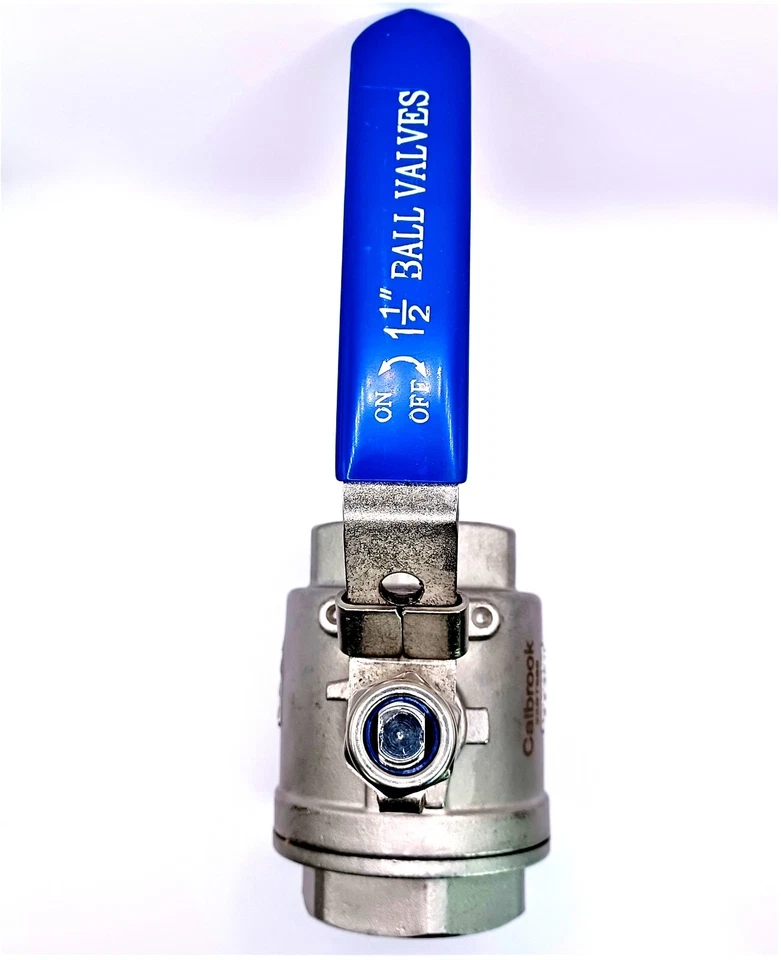 1-1/2" Full Port Ball Valve 304 Stainless Steel 2P FNPT 1000 WOG- LOCKING HANDLE - Image 4 of 4
