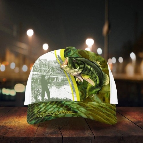 Personalized Bass Fishing 3D Cap, All Over Print Classic Baseball Cap for Men - Picture 5 of 7