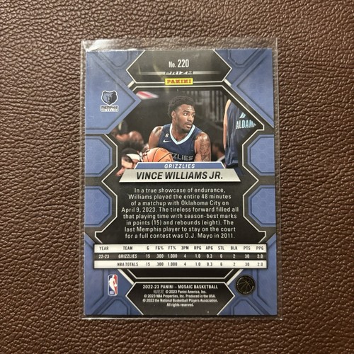 2022-23 Mosaic Basketball Green Prizm Vince Williams Jr. No. 220 - Picture 2 of 2
