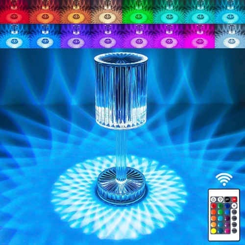 LED Rose Diamond Atmosphere Night Light Remote Control Crystal Light Decor -UK - Picture 37 of 52