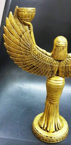 Home Decoration Solid Brass Egypt Angel Figure Candle Night Holder Table Decor - Picture 2 of 12