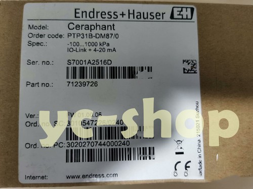 NUOVO E+H PTP31B-DM87/0 Trasmettitore di pressione spedizione veloce tramite FedEx o DHL - Foto 1 di 2