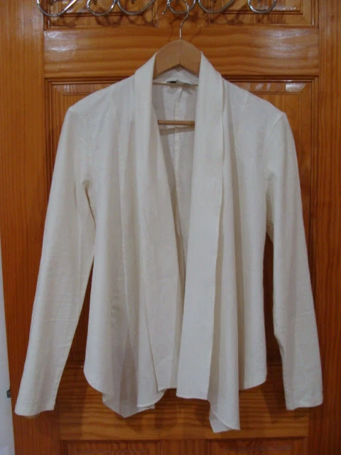 H by Halston Women's Open Front Shawl White Long Sleeve Cardigan Size XS - Image 4 of 4