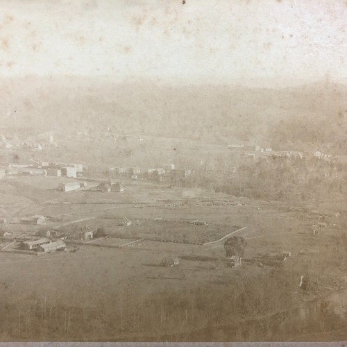RARE Antique Aerial Photography Cabinet Card Photo Homesteads Early Town City - Picture 2 of 8