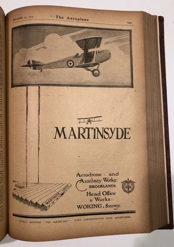1917 AEROPOANE PUBLICATION JULY 4- Dec. 26 SOPWITH AND OTHER GREAT ADVERTISEMENT - Picture 7 of 12