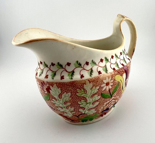 Frühe Spode Chrysanthemenschale mit passendem Milchkännchen. Ca. 1800 - Bild 7 von 13