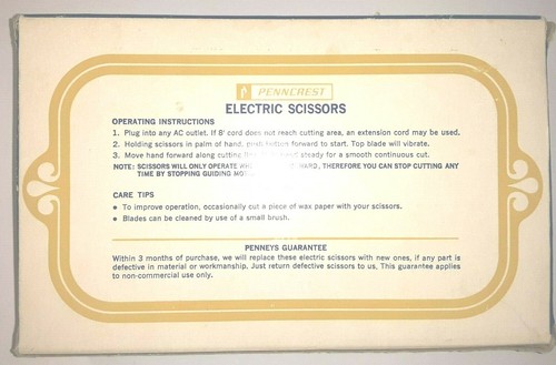 Vintage Penncrest Electric Scissors, 120 Volts, Tested, Working Original Box - Picture 3 of 5