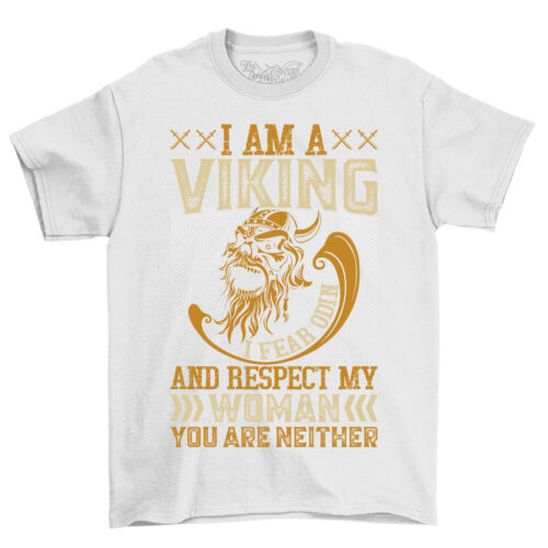Lustiges Wikinger-T-Shirt "Ich bin ein Wikinger, ich fürchte Odin und respektiere meine Königin". Ideal f - Bild 4 von 38