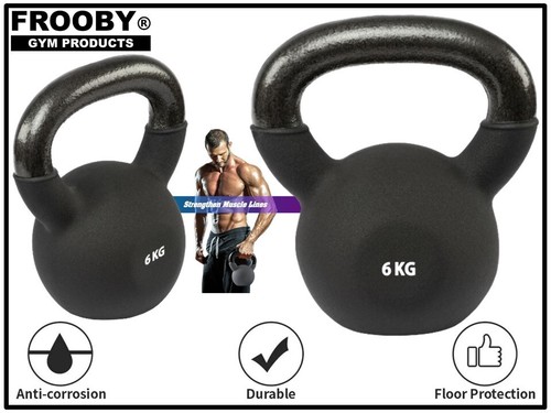 Neoprene Kettlebells 4-24kg Cast Iron Weights Strength Exercise Training Fitness - Picture 3 of 26