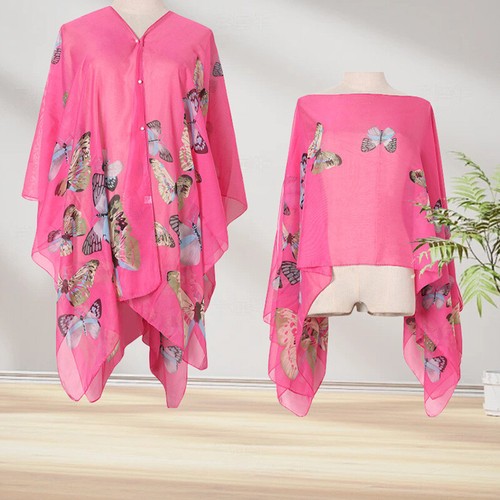 Women Beach Cover Up Poncho Beachwear Holiday Summer Bikini Swimwear Kaftan Tops - Picture 12 of 21