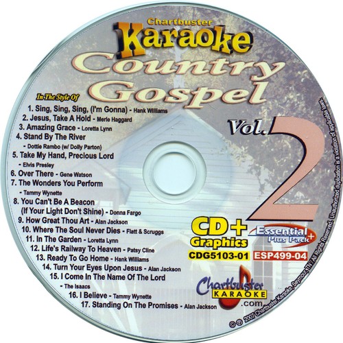 COUNTRY GOSPEL V0L-2 Chartbuster 5103 Karaoke CDG NEW 3 DISC SET IN WHITE SLEEVE - Picture 3 of 5