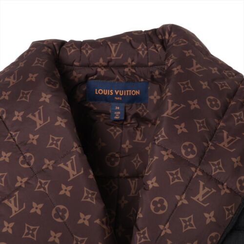 Louis Vuitton 22AW Nylon Down jacket 34 Ladies' Brown x black RW222W Monogram d - Picture 4 of 10