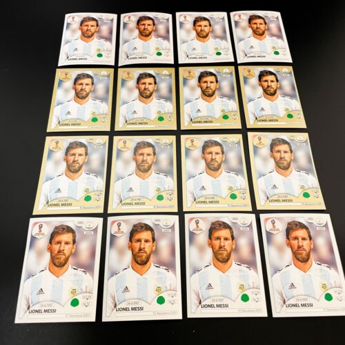 Lionel Messi 2018 Panini World Cup Soccer Stickers Gold & Base #288 LOT OF 16 - Picture 2 of 5