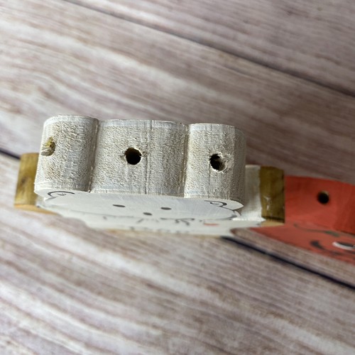 3 Halloween Wood Home Decor Ghost Bears Pumpkin Wooden Decorations 5.5" H Cute - Picture 4 of 5