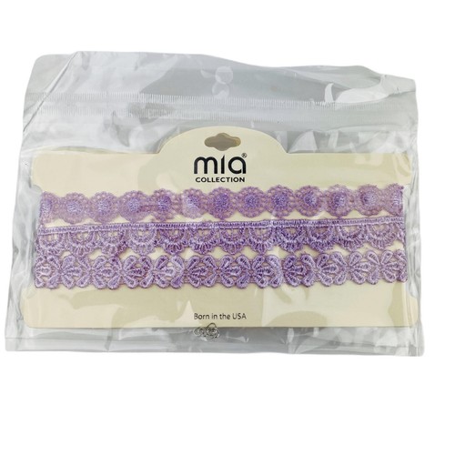Mia Collection Collana Choker Pizzo Viola Leggera Confezione da 3 - Foto 2 di 3