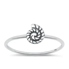 925 Sterling Silver Snail Ring Nature Fashion Band 8.4mm Size 4-10