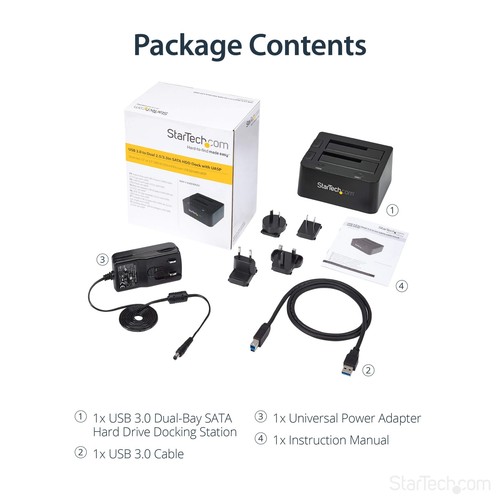 StarTech.com Dual-Bay USB 3.0 To SATA Hard Drive Docking Station, USB Hard Dr... - Picture 6 of 8