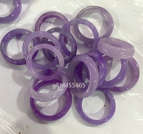 Natürlicher Myanmar Lavendel A Jade Jadeit 7-11 # Finger Kreis Ringe Frauen Heilung - Bild 2 von 4