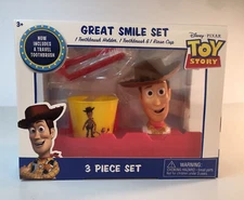 Toy Story Woody Great Smile Set W/Toothbrush Holder/Toothbrush & Rinse Cup NIB
