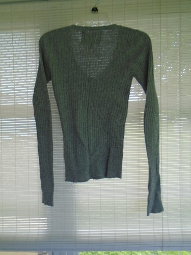 HCO Größe L hellgrau gerippter Langarm taillierter Damen Pullover/Top - Bild 2 von 4