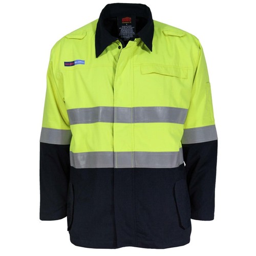 DNC Workwear Mens Inherent Flame Resistant PPE2 2 Tone Jacket Taped Uniform 3483 - Picture 3 of 3