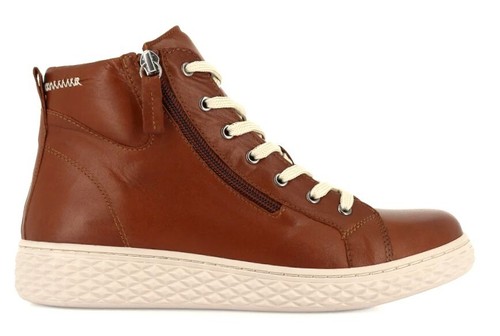 Cabello Comfort Shoes Una Leather Lace Up Zip Boots Cabello Shoes Una Tan Black - Picture 13 of 16
