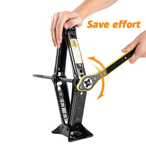 2 Ton Scissor Jack Lift Wind Up Tools For Car Van Garage w/ Wrench Speed Handle - Picture 6 of 11