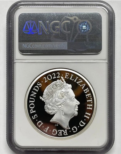 2022 Great Britain King George I 5 Pounds 2oz Silver Proof Coin NGC  PF 69 UC FR - Picture 2 of 3