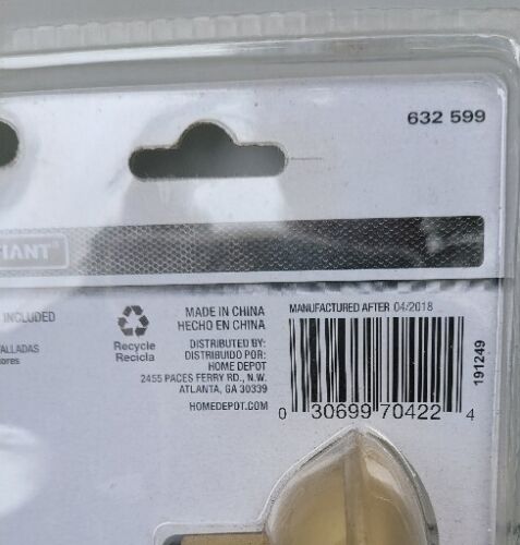 DEFIANT Interior Mortise Lock Set SATIN BRASS FINISH Knobs with Keys. Sealed - Picture 10 of 13