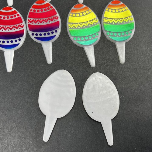 14 Vintage Easter Egg Cupcake Picks Decor Cake Topper Pics Decorated Decor Party - Picture 4 of 6