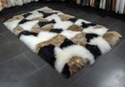 4892 Lamb Skin Rug - Patchwork-Design Real Pelt Carpet Genuine Fur Rug Real Pelt