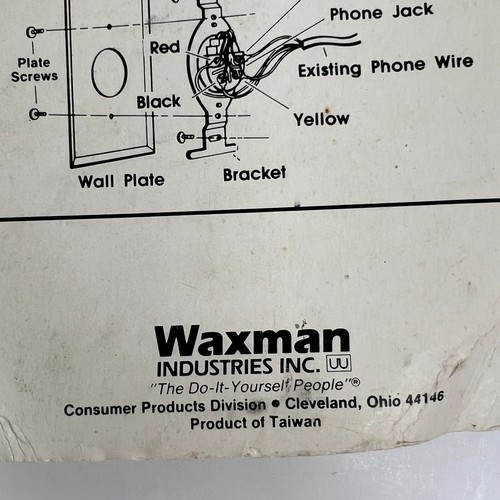 TelCraft by Waxman Industries Modular Phone Jack Wall Plate Model # 35-542 White - Zdjęcie 9 z 9