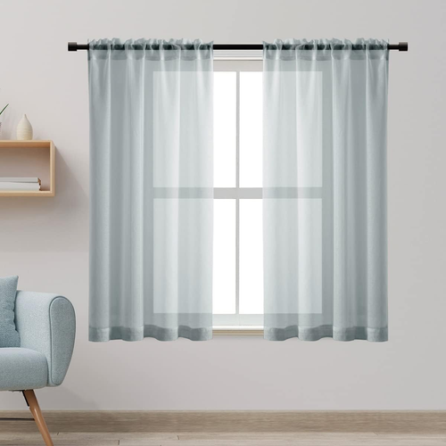 Half Curtains for Windows,48 Inch Length,Sheer Short Curtains for Bedroom,Small - 第 9/12 張圖片