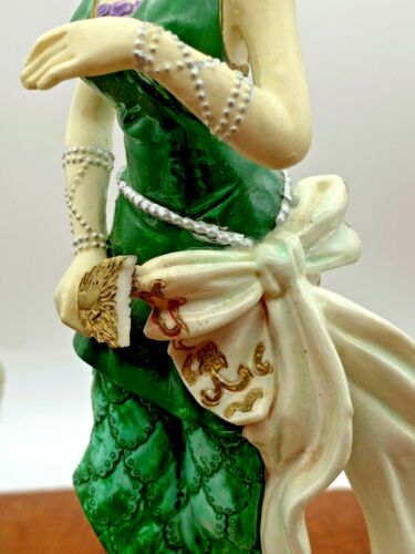 COLLECTIBLE ART DECO FLAPPER LADY FIGURINE IN GREEN by REGENCY FINE ARTS - Picture 3 of 12