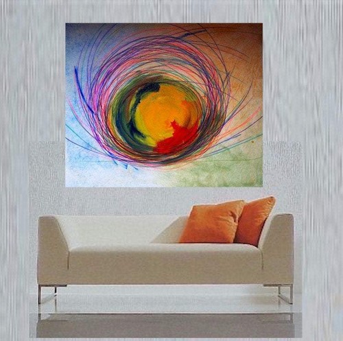 M.Lang Large Painting.."NESTING" (36x24) Multi Color - Bild 3 von 4