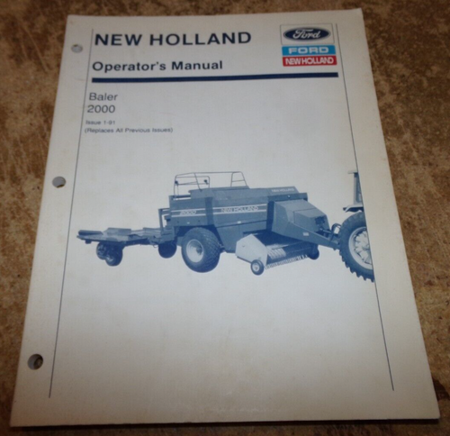 1991 new holland 2000 baler operators manual in good shape used