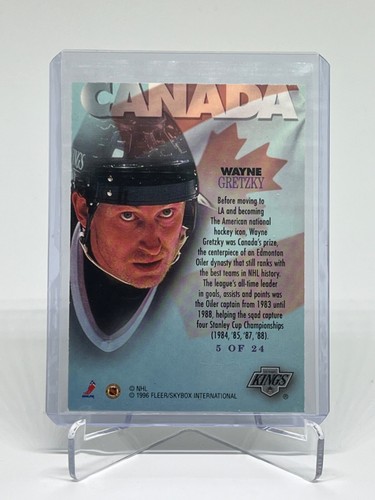 1995-96 Fleer Metal Wayne Gretzky #5 International Steel Los Angeles Kings - Picture 2 of 2