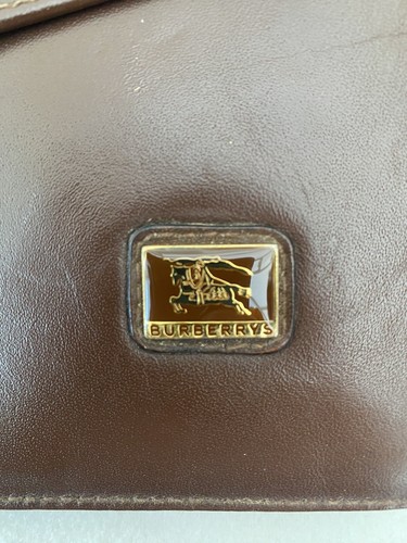 Vintage Burberrys dunkelbraune Clutch-Tasche aus Leder - Bild 6 von 14