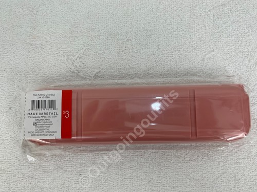 NEW Utensil Set One Set Includes: 1 Fork, 1 Spoon, 1 Knife & Case Pink - Picture 3 of 4