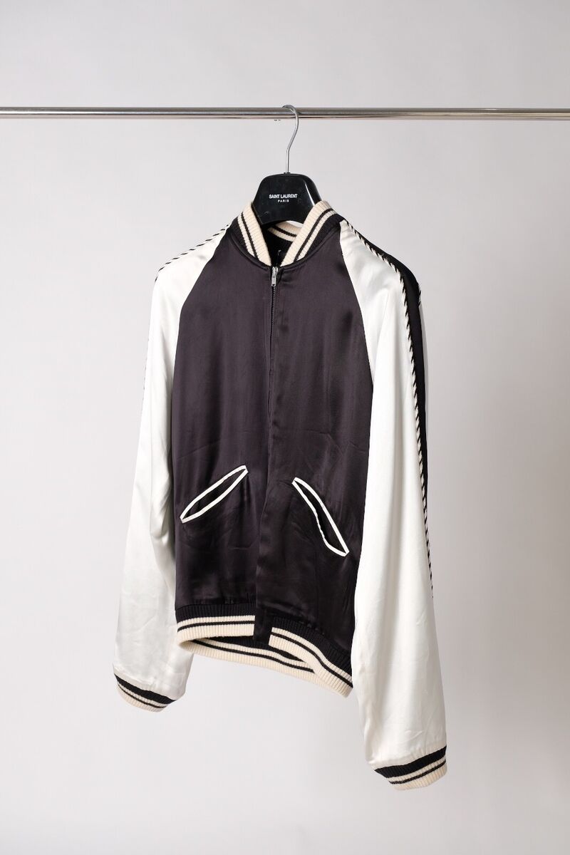 Saint Laurent Blood Luster Jacket Paris Souvenir Bomber Hedi Saint Laurent Blood Luster Jacket Paris Souvenir Bomber Hedi