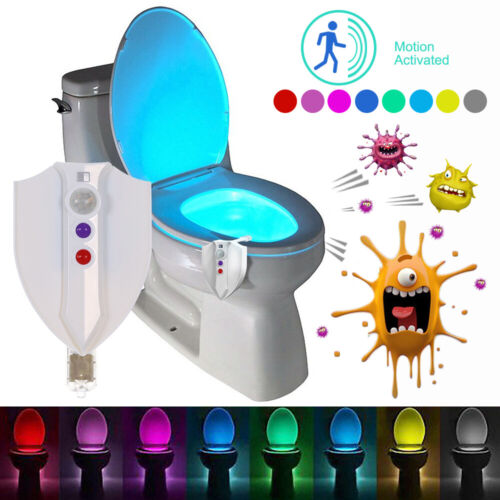 UV Desinfektion LED Licht Toilettendeckel Nachtlicht Motion Sensor 8 Farben DE - Bild 1 von 12