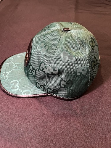 GUCCI GG RETRO GREEN BLACK CAP M MEDIUM OFF THE GRID BASEBL HAT 627114 AUTHENTIC - Picture 7 of 24